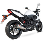 Scorpion Serket Taper Satin Titanium Oval Exhaust - Yamaha XJ6 2009 - 2016