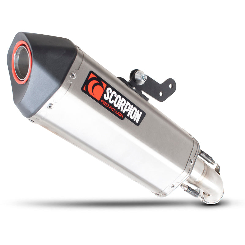 Scorpion Serket Satin Titanium Oval Exhaust - Yamaha FZ8 2010 - 2016