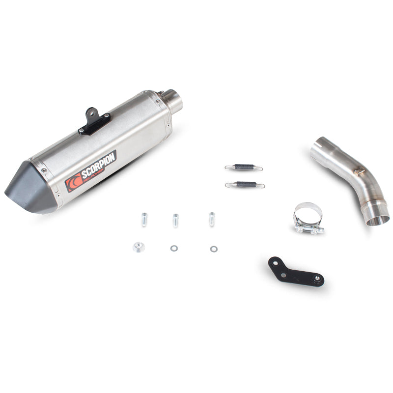 Scorpion Serket Satin Titanium Oval Exhaust - Yamaha FZ8 2010 - 2016