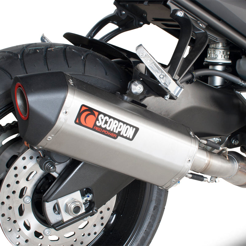 Scorpion Serket Satin Titanium Oval Exhaust - Yamaha FZ8 2010 - 2016