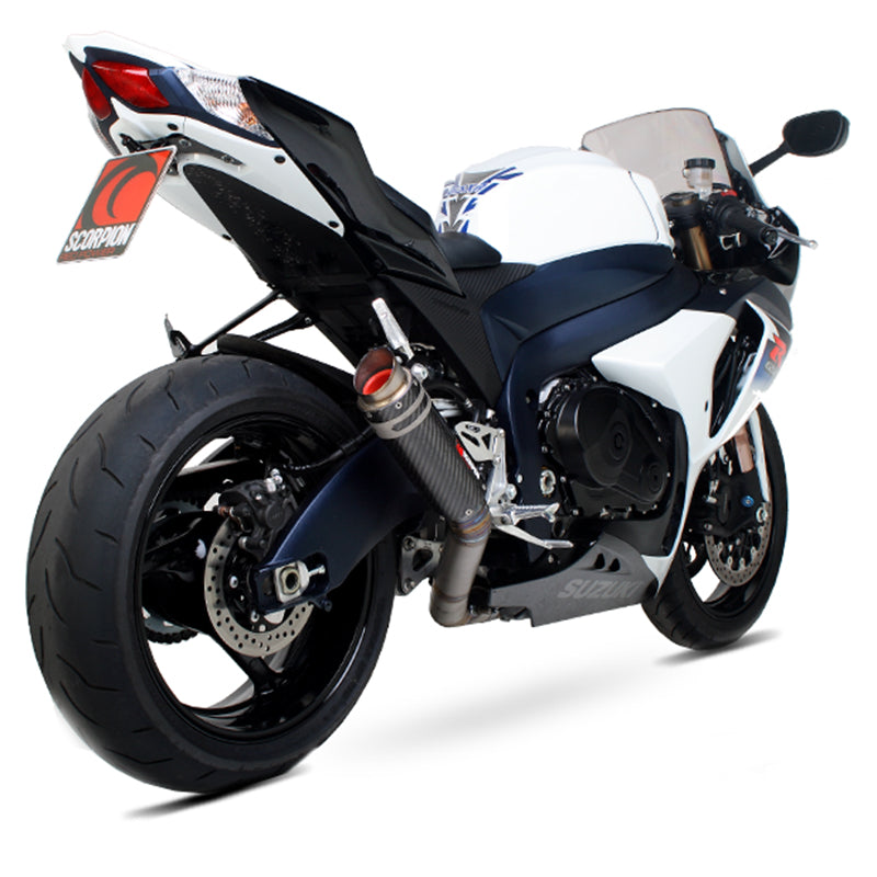 Scorpion RP-1 GP Carbon Round Exhaust For Suzuki GSXR 1000 K9 2009-2011