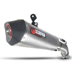 Scorpion Serket Taper Satin Titanium Oval Exhaust For Triumph Street Triple 675 R And RX 2013-2016