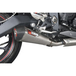 Scorpion Serket Taper Satin Titanium Oval Exhaust For Triumph Street Triple 675 R And RX 2013-2016