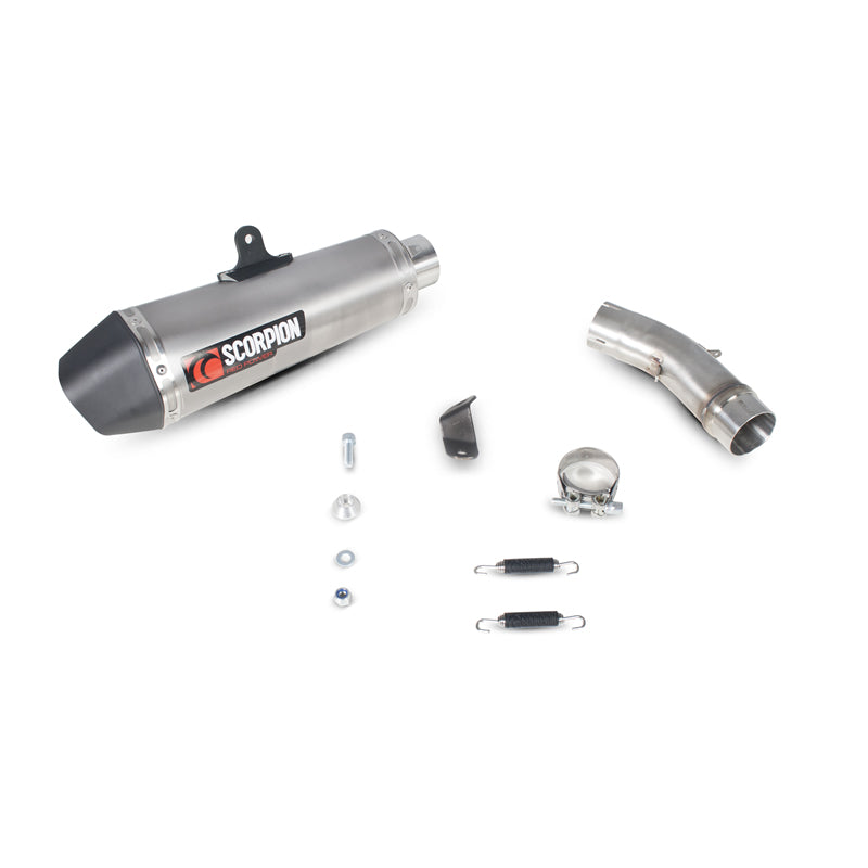 Scorpion Serket Taper Satin Titanium Oval Exhaust For Triumph Street Triple 675 R And RX 2013-2016