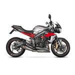 Scorpion Serket Taper Satin Titanium Oval Exhaust For Triumph Street Triple 675 R And RX 2013-2016