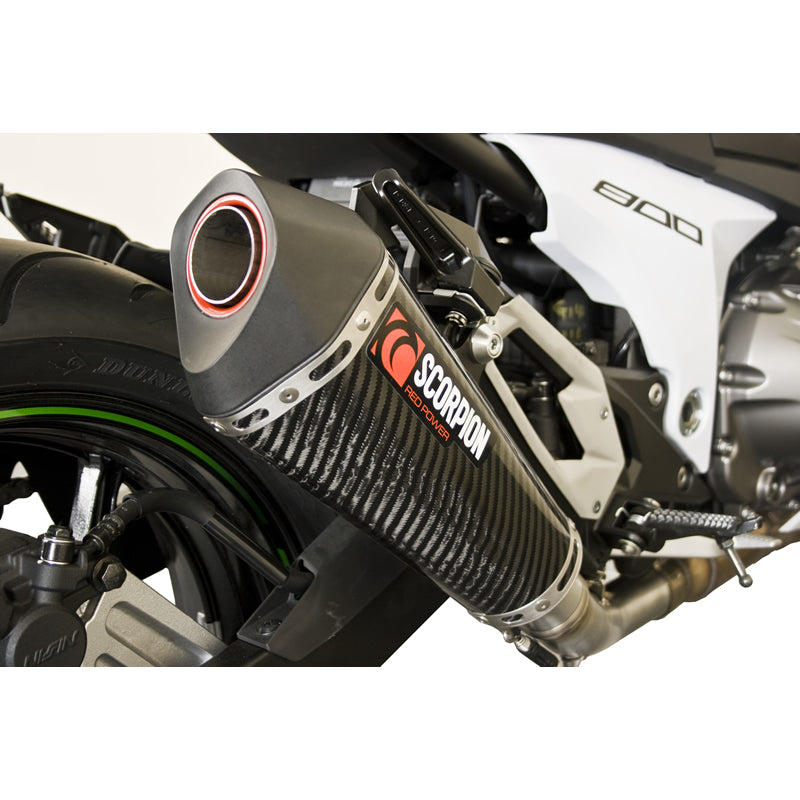 Scorpion Serket Taper Carbon Oval Exhaust For Kawasaki Z800 2013-2016