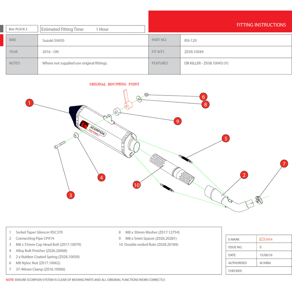 Scorpion Serket Parallel Stainless Oval Exhaust For Suzuki SV 650 2016-2021
