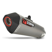 Scorpion Serket Taper Satin Titanium Oval Exhaust For Yamaha YZF R 125 2014-2018