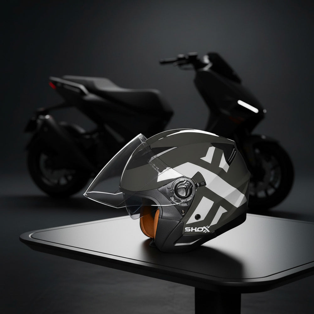 Shox Defender-X Open Face ECE R22.06 Motorcycle Helmet