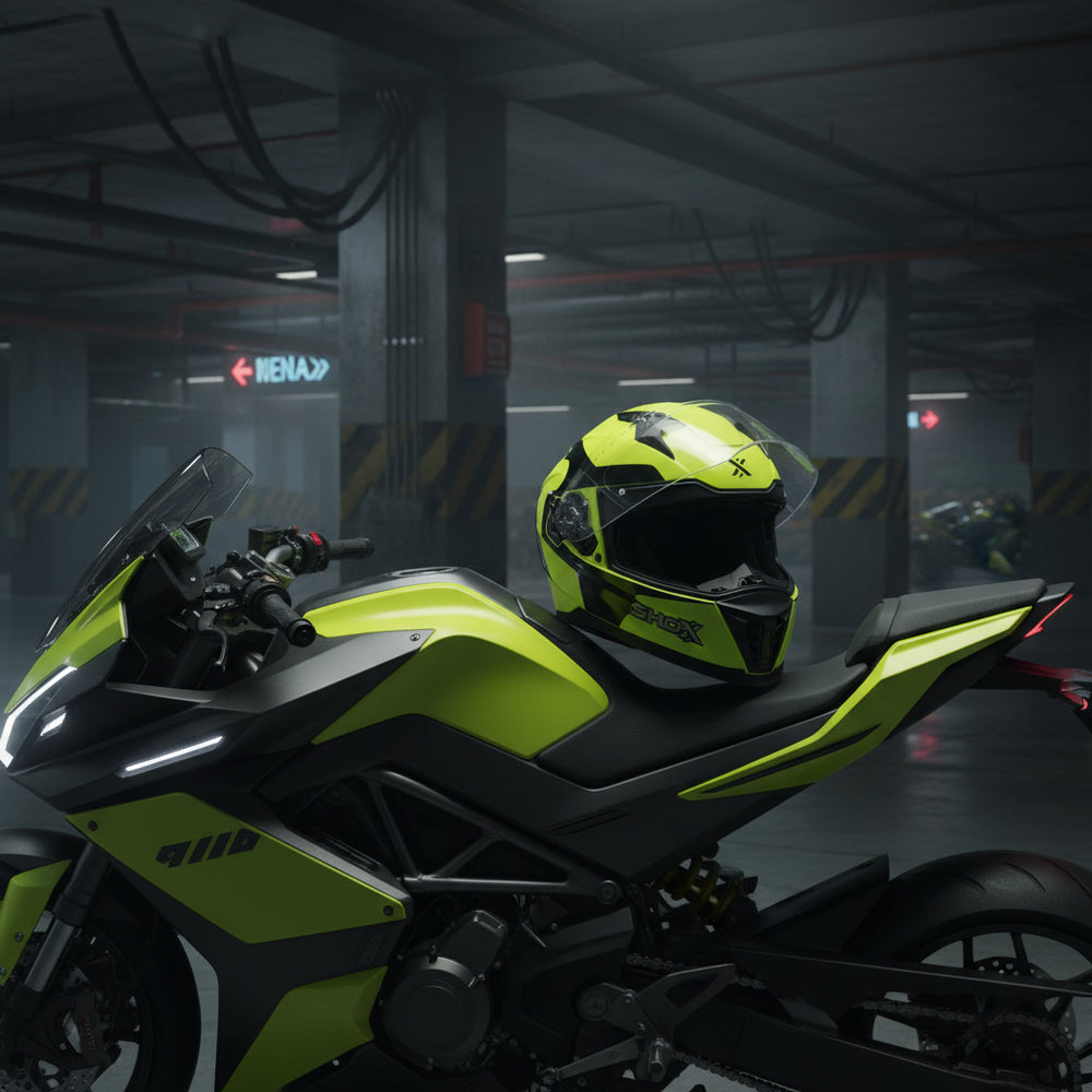 Shox Eclipse Vega ECE R22.06 Motorcycle Helmet Lifestyle