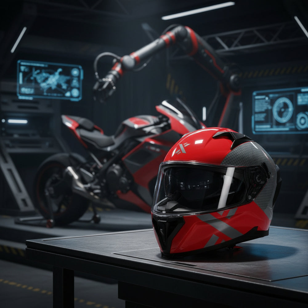 Shox Rapid Speedway Motorcycle Helmet Lifestyle Red