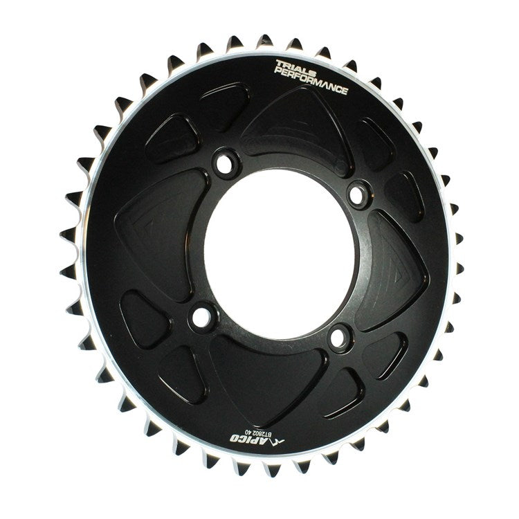 Apico Solid Rear Sprocket - Gas Gas 2000-22, Montesa 4RT 2005-22, Sherco Trials 2002-22 - Black/44T