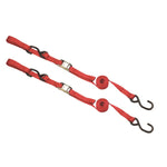Raceline Heavy Duty Tie Down Straps With Extra Loop  Hook - Red