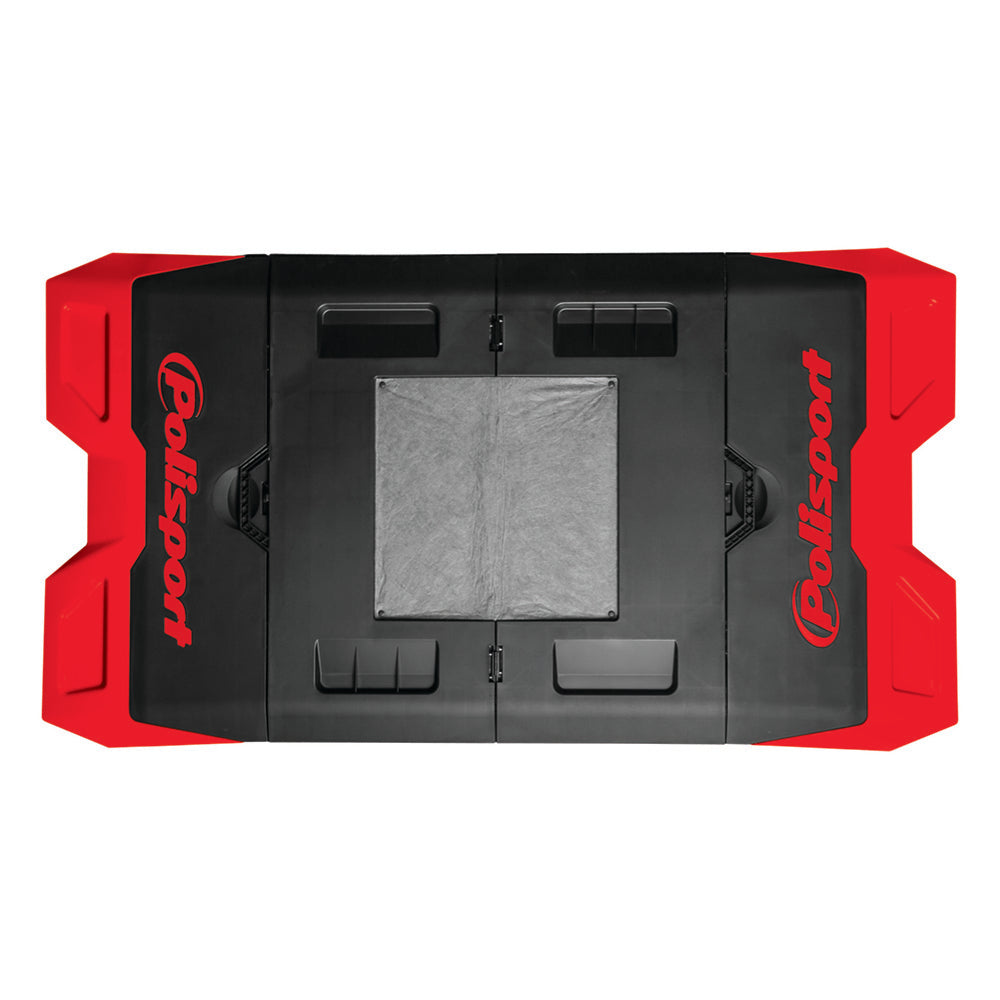 Polisport Foldable Workshop Moto Pad Matt - Black/ Red
