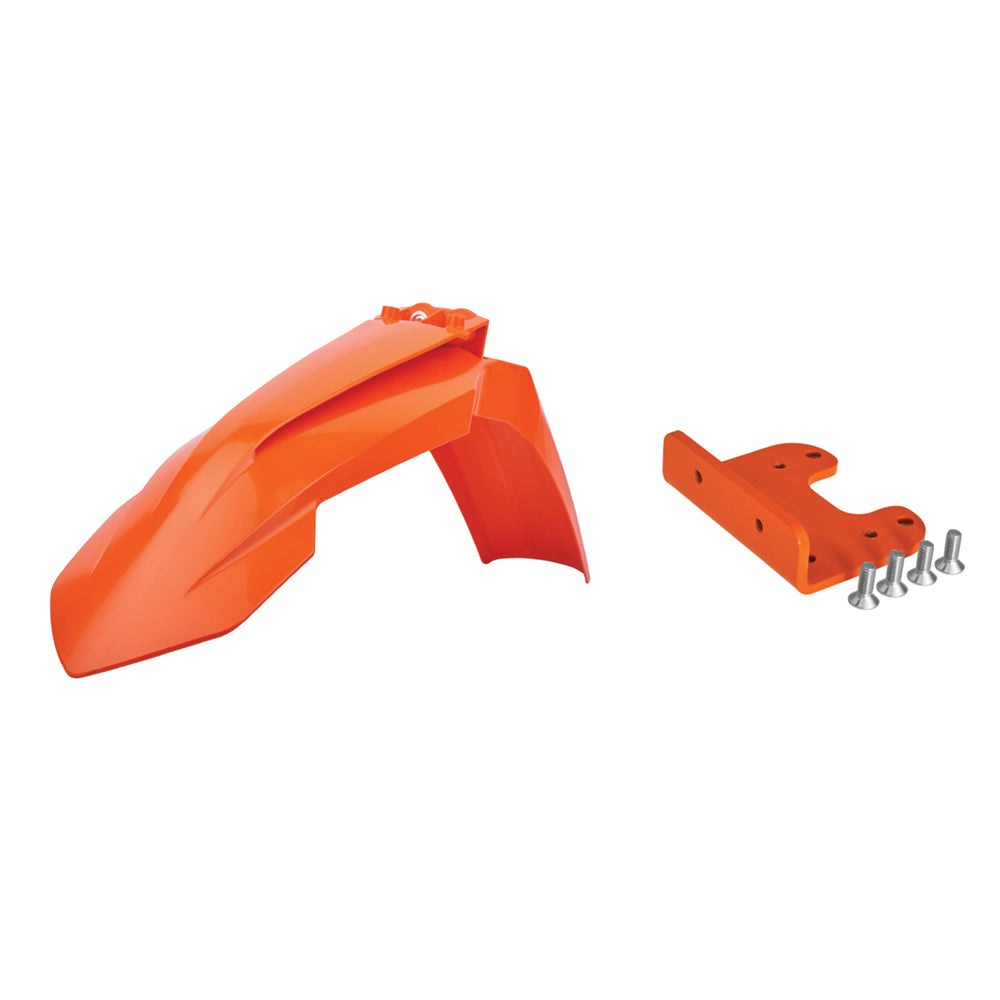 Polisport Front Fender Adaptor Kit Inc. Fender - KTM SX/SXF 2007-12, EXC/EXC-F 2008-13 - Orange