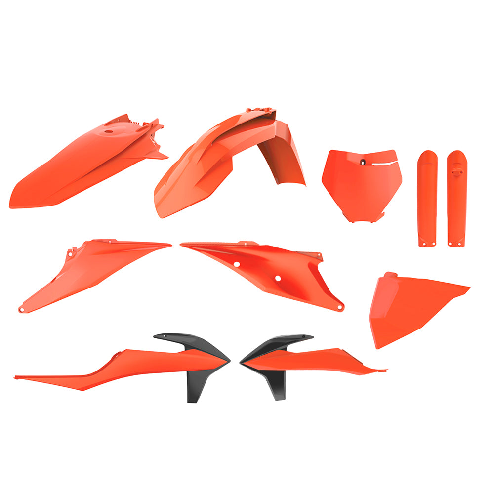 Polisport Full Plastics Kit - KTM SX 125/150/250 & SXF 250/350/450 2019-22 - Fluro Orange