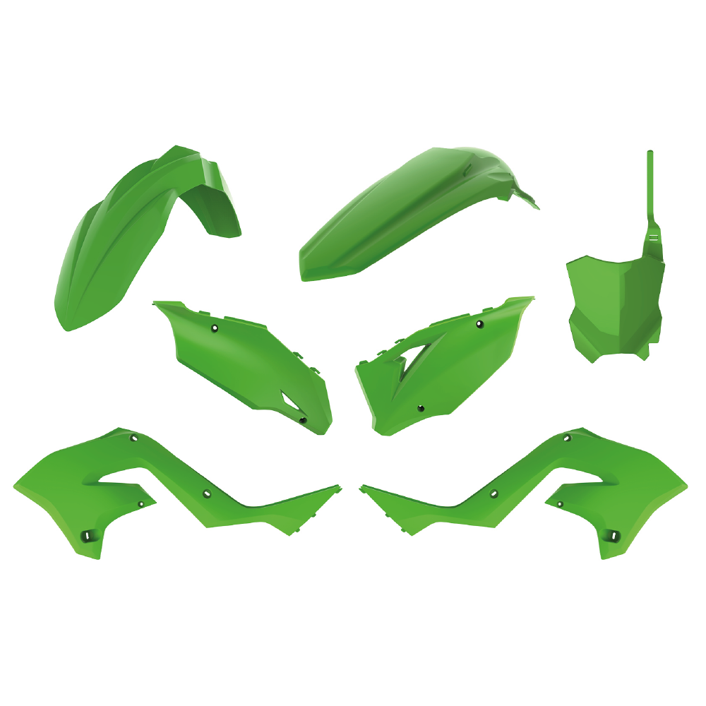 Polisport Restyle Plastics Kit - Kawasaki KX 125/250 2003-08 To KXF450 2020-24 Style - Green