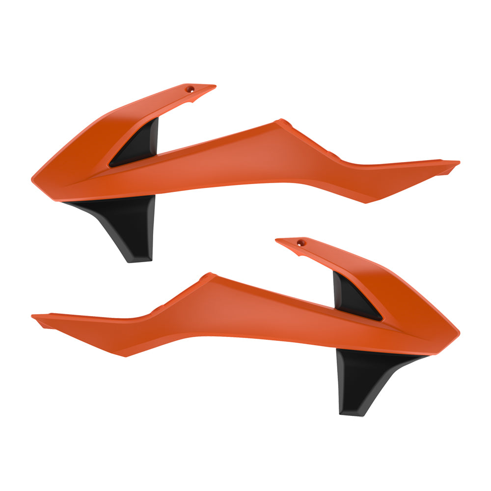 Polisport Radiator Scoops - KTM SX/SXF/XC-F 2016-18, EXC/EXC-F 2017-18 - Black/ Orange