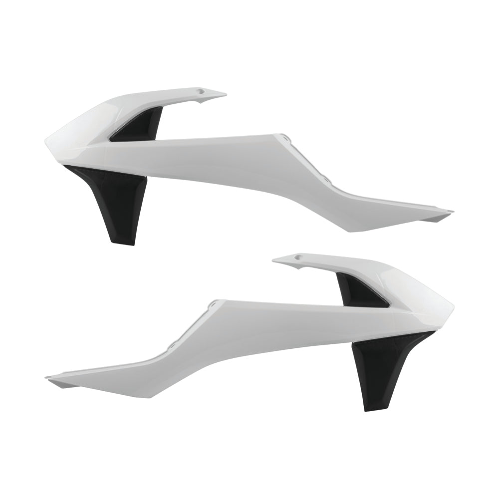 Polisport Radiator Scoops - KTM SX/SXF/XC-F 2016-18, EXC/EXC-F 2017-18 - White/ Black (OEM)