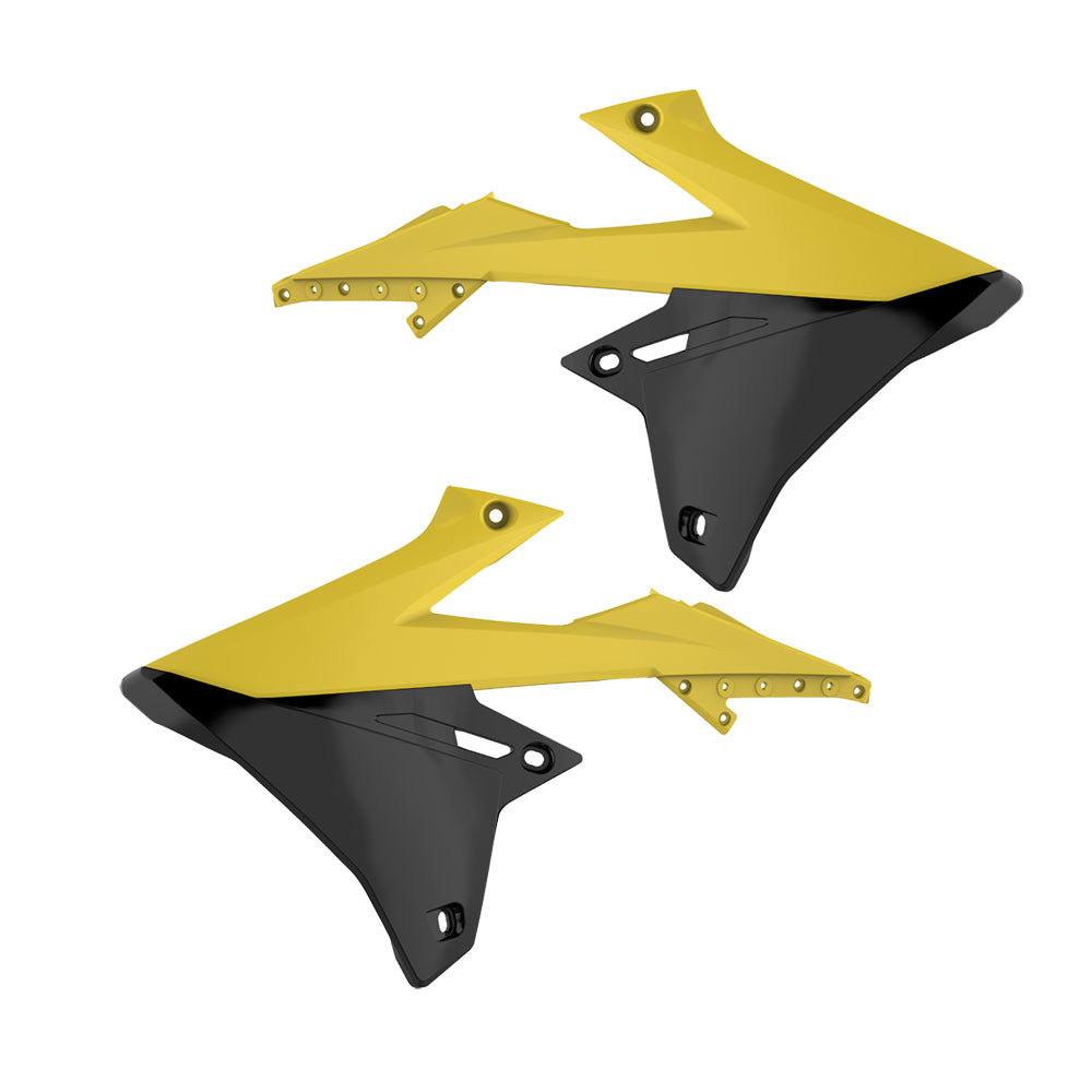 Polisport Radiator Scoops - Suzuki RMZ250 2019-23, RMZ450 2018-23 - Yellow/Black