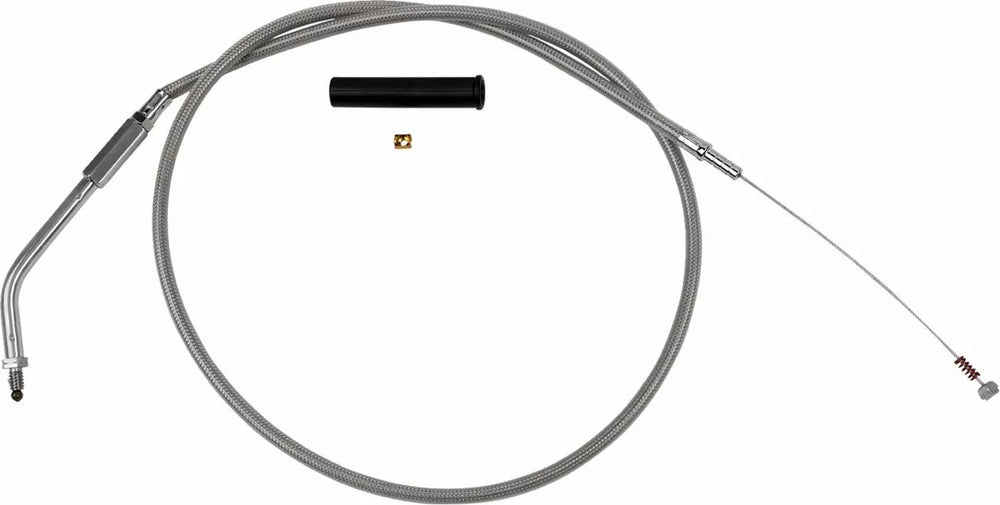 Drag Specialties Stainless Steel Braided Idle Cable For Harley Davidson FLHR 1340 1994-1995 92.5 cm (36-1 2") - Silver Unfinished