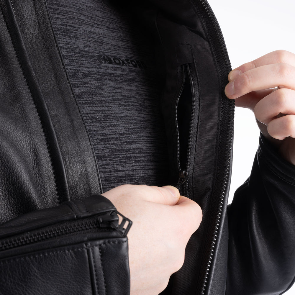 Oxford Henlow Leather Men's Jacket Black